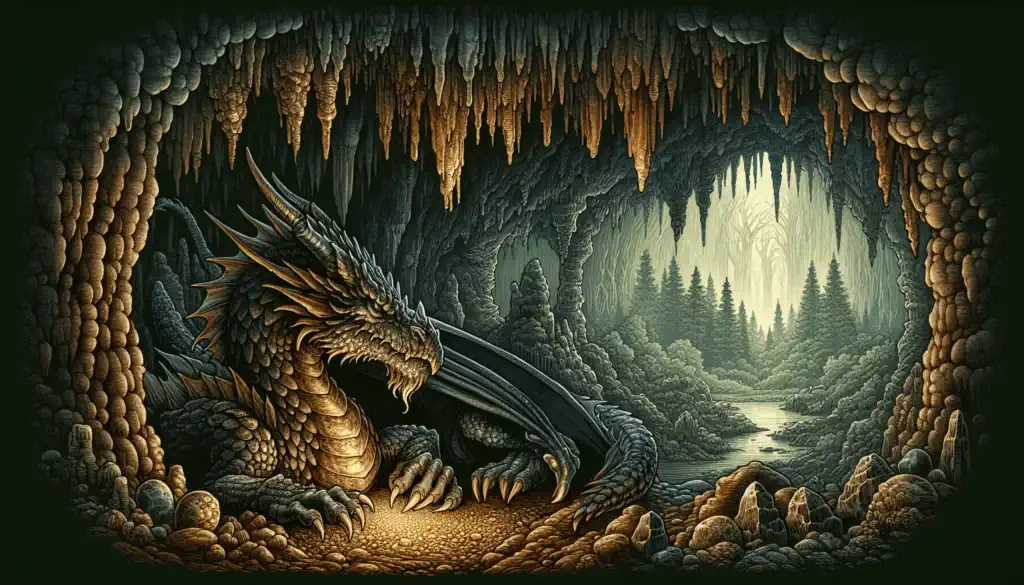 Dragon in Underwater Cave