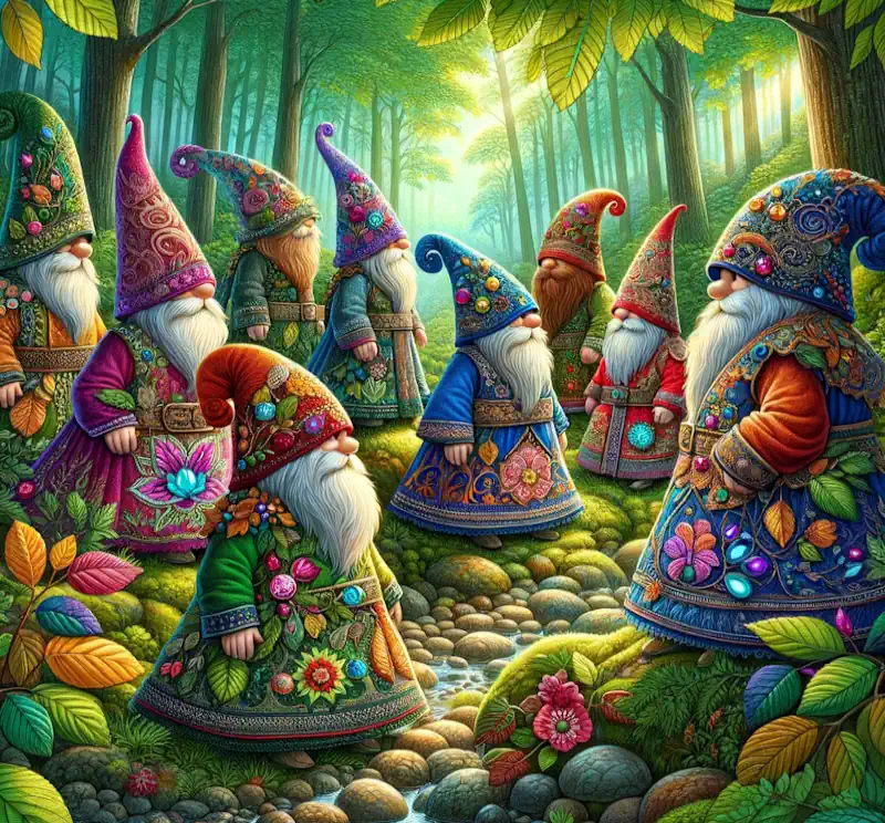 Gnomes in Their Colorful Clothing